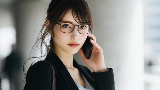 スマホを使う女性 スマホを使う女性の写真
