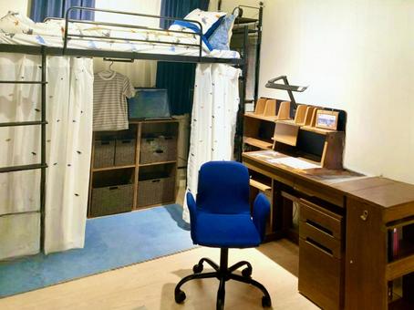 男の子の部屋 男の子の部屋 子供部屋,ロフトベッド,学習机の写真素材
