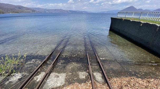 湖底線路 湖底線路 洞爺湖,風景,地方の写真素材