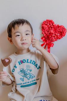 もぐもぐ 3歳,男の子,幼児の写真素材