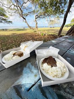 ハワイのビーチ ランチ ハワイのビーチ ランチ ハワイ,ビーチ,ランチの写真素材