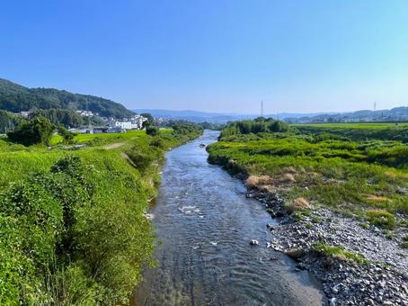 田舎の風景 田舎の風景 田舎,川,河川の写真素材