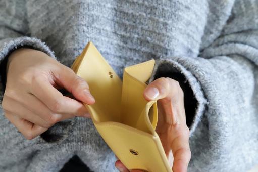 お金が入ってない財布 空の財布,消費,財布の写真素材