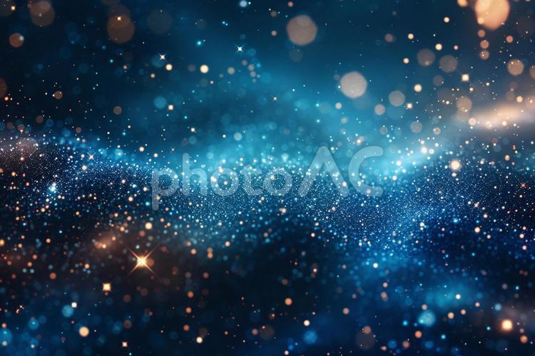 青の輝きが広がる幻想的な背景 宇宙,星,光の写真素材