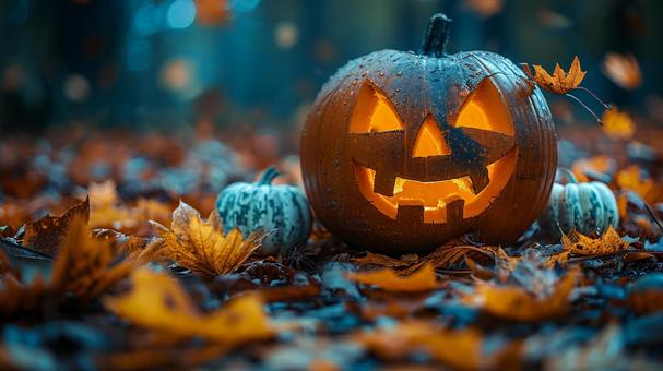 秋色に包まれたハロウィンの風景 秋色に包まれたハロウィンの風景 ジャックオーランタン,かぼちゃ,ハロウィンの写真素材