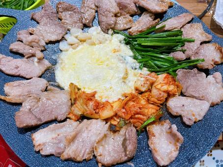 サムギョプサル サムギョプサル,韓国料理,美味しいの写真素材