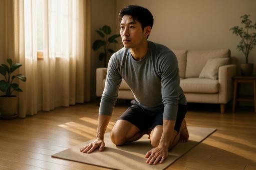 男性のヨガ・ストレッチ 男性のヨガ・ストレッチの写真