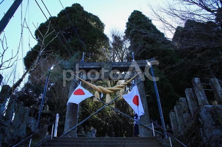 熊本県高森町　上色見熊野座神社　入口 上色見熊野座神社,神社,鳥居の写真素材