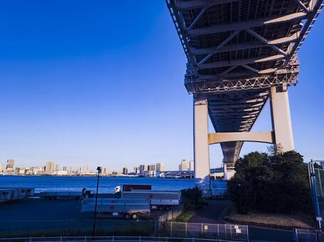 レインボーブリッチ レインボーブリッチ,橋,海の写真素材