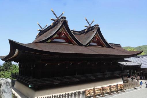 桃太郎の舞台となった 吉備津神社,本殿,建物の写真素材