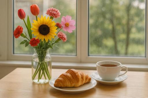 エレガントな朝食風景の写真