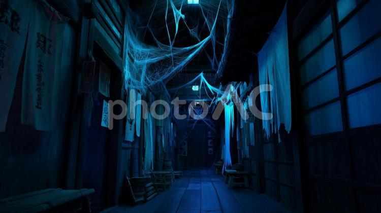 和風ホラーアトラクション風の風景 08 お化け屋敷,ホラー,和風の写真素材