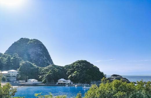 伊豆の国道136号線から見る雲見想い出岬 雲見想い出岬,静岡県,賀茂郡の写真素材