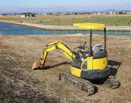 Excavator at a construction site, JPG Excavator at a construction site, JPG