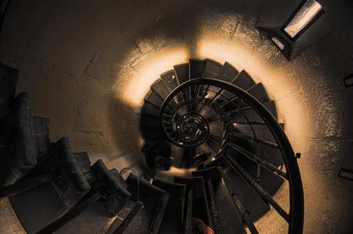 螺旋階段の陰影 螺旋,階段,回転の写真素材