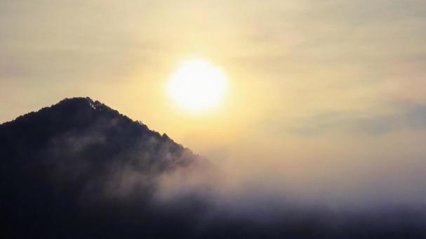 朝陽 朝,早朝,絶景の写真素材