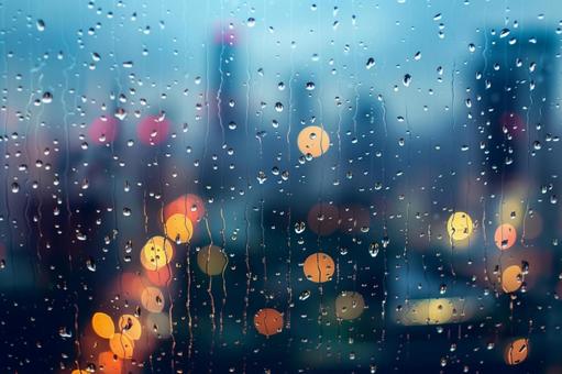 雨粒と街の灯り 雨粒と街の灯りの写真
