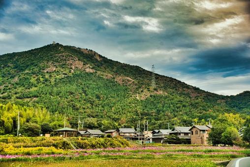 高御位山 播磨平野,山岳,平野の写真素材