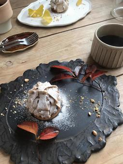 ケーキセット ケーキ,モンブラン,ティータイムの写真素材