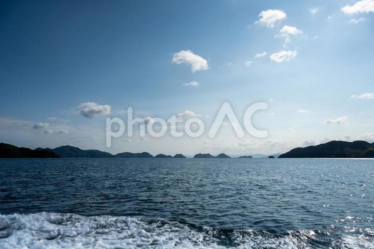 青海島観光汽船内から見た景色 青海島観光汽船,山口県,長門市の写真素材