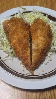 ちょっとした愛 ハート,とんかつ,トンカツの写真素材