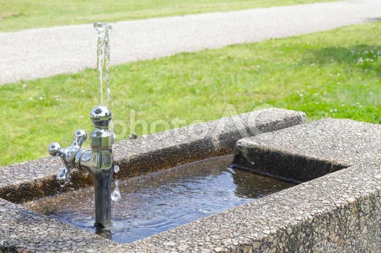 公園の水飲み場（水あり）横4 公園,水飲み場,横の写真素材