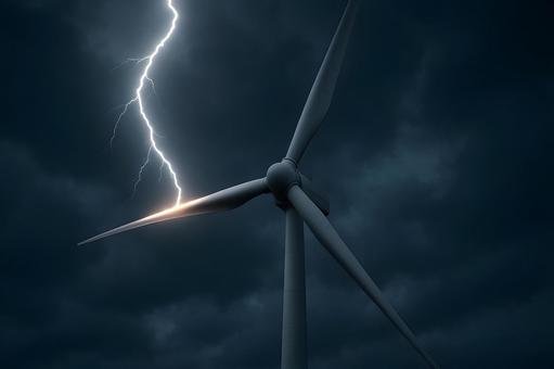 ブレード先端の落雷 ブレード先端の落雷の写真