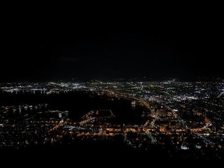 函館山の夜景 函館山の夜景 夜景,夜,景色の写真素材