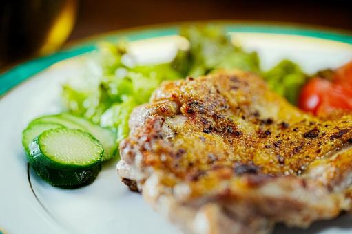 Photo, muscle food, chicken steak, chicken thigh, 
