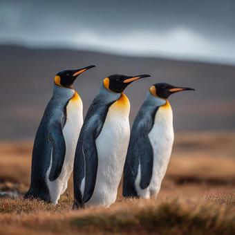 大自然の中に佇む、キングペンギン 大自然の中に佇む、キングペンギンの写真