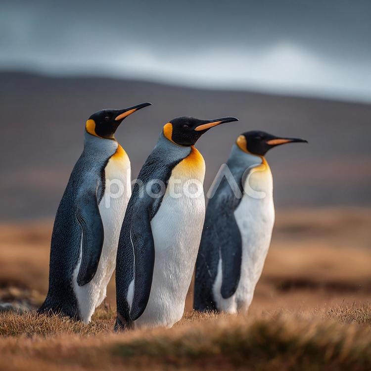 大自然の中に佇む、キングペンギン キングペンギン,ペンギン,鳥の写真素材