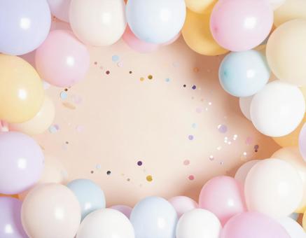 パステルカラーの風船のカラフル背景の写真