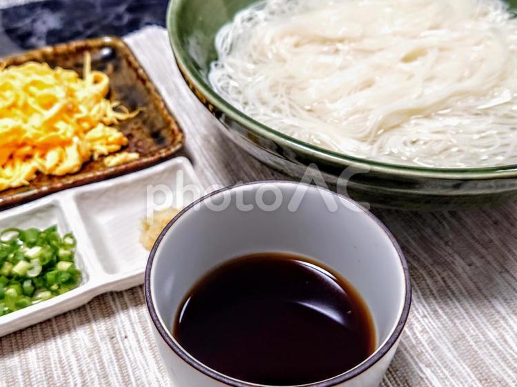 夏の味覚　そうめん 素麺,麺,出汁の写真素材