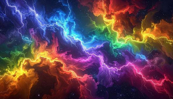 虹色の雷雲エネルギーの写真