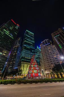 都市夜景 都市夜景,夜景,シンガポールの写真素材