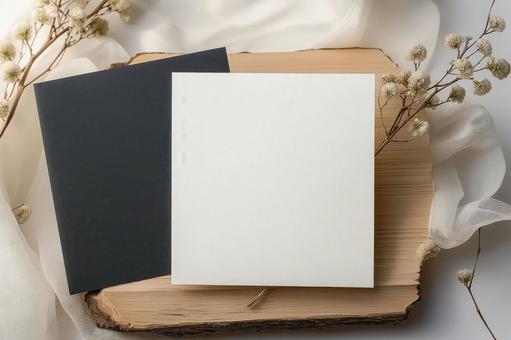 白と黒のカード、フレーム 白と黒のカード、フレームの写真