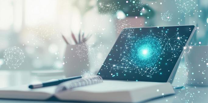 パソコン、AI、デジタルイメージ パソコン、AI、デジタルイメージの写真