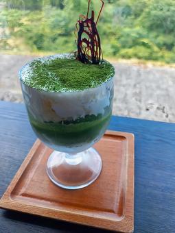 星野村の八女茶ティラミスプリン 星野村の八女茶ティラミスプリン 八女茶,星野村,八女の写真素材