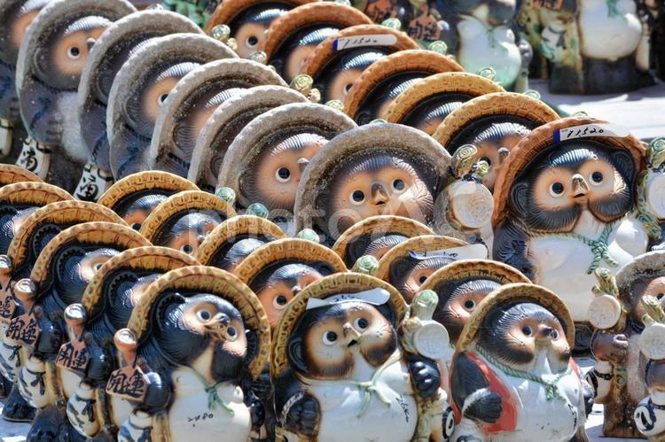 信楽焼たぬき 信楽焼,日本六古窯,たぬきの写真素材