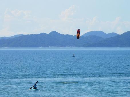 Photo, sea, surfing, a canoe, 