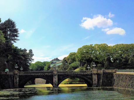 皇居と空 皇居と空 皇居,空,雲の写真素材