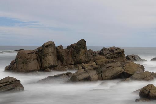 磯崎海岸 磯崎海岸 岩,波,海の写真素材