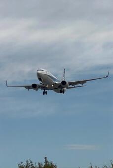 向かってくる飛行機 飛行機,ジェット機,旅客機の写真素材