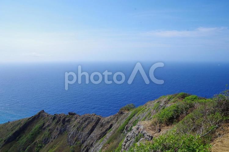 青空　青い海　ハワイ 海,南国,眺望の写真素材
