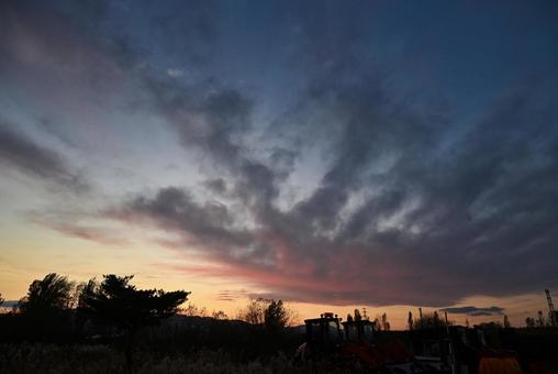 夕焼け 2025/11/16 夕焼け,夕暮れ,夕方の写真素材