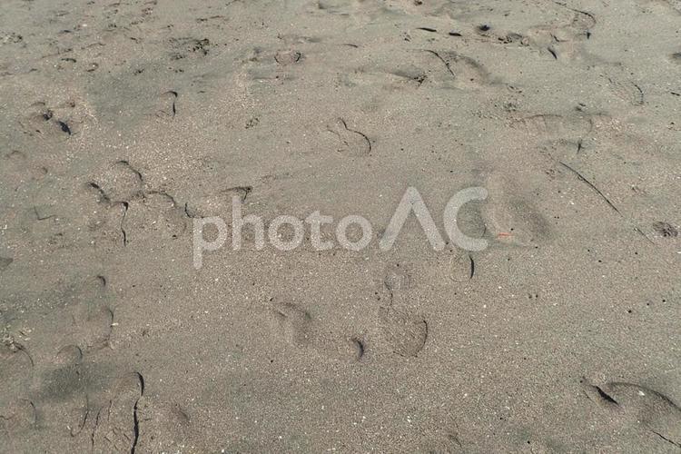 砂浜にある足跡の写真素材 砂浜,足跡,砂の写真素材