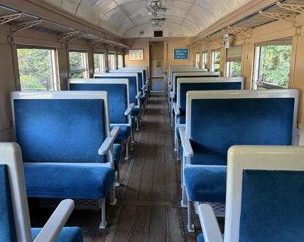 クラシックな列車の客室 ローカル線,ボックスシート,列車の写真素材