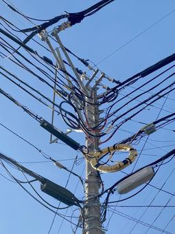 電柱電線7105 電柱電線7105 電柱,電線,電力の写真素材