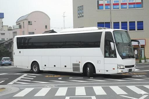 三菱ふそう　エアロクイーン　白 夜行バス,高速バス,旅行の写真素材