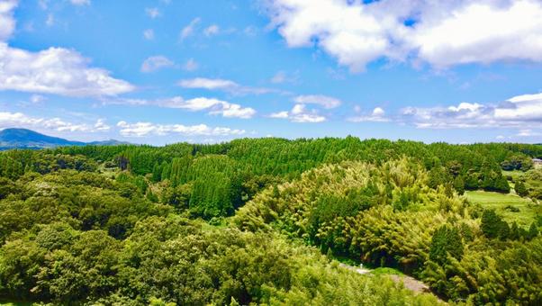 田舎の山と空 田舎の山と空の写真